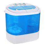 11lbsPortable Washing Machine Twin Tub - RUN.SE Mini Compact Twin Tub Laundry Machine, Built-in Gravity Drain Time Control for Dorms, Apartments, RVs