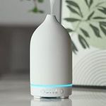 Essential Oil Diffuser Ultrasonic Aromatherapy Diffuser 150ml Ceramic Stone Aroma Diffuser with 7 Colors LED Night Light 4 Timer Setting and Auto Shut Off Protection for Home Office Yoga SPA