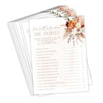 Your Main Event Prints Boho Orange and Terracotta Floral Wedding Bridal Shower Games and Activities (How Well Do You Know The Couple?)