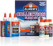 Elmer's Collection Slime Kit Supplies Include Glow In The Dark Magical Liquid Slime Activator, Metallic Magical Liquid, Confetti Magical Liquid, Translucent Glue, Metallic Glue, Clear Glue, 6 Count