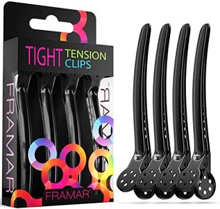 Framar Black Plastic Professional Hair Clips - Set of 4 Extra Tight & Durable