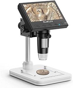 Elikliv Microscope, LCD Digital Coin Microscope 1000x, Coin Magnifier with 8 Adjustable LED Lights, PC View Compatible with Windows/MacBook, EDM4, 4.3 Inch