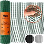 MaPorch Plastic Wire Mesh Fence - 15.7IN x 10FT Snake Barrier Roll for Poultry, Dogs, Rabbit, & Gardening - Chicken Wire Mesh