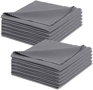 ACWOO 12 Pcs Paño de Limpieza de Microfibra para Gafas, Gamuza Limpia Gafas, Gafas Paño, Paño de Limpieza de Lentes Reutilizable, Para Lentes, Pantallas, Tabletas, Anteojos, Gris Oscuro (20 X 20 Cm)