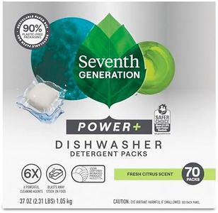 Seventh Generation Power+ Dishwasher Detergent Packs Fresh Citrus scent 1 for sparkling dishes Dishwasher tabs 70 count