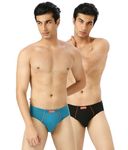 Frenchie Plus Men's Brief, Mens Cotton Solid Underwear with Ultrasoft Waistband - Pack of 2 (85 cm)