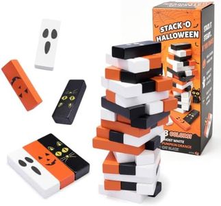 YIBOBO Halloween Wooden Block Stacking Game, Precision Stacking Challenge and Hand-Eye Coordination Challenge Toys,Suitable for Halloween Parties or Events, for Adults and Kids Aged 3+ (Halloween)