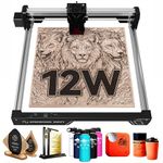 ATOMSTACK Swift 12W Laser Engraver, 400mm/s High-Speed Laser Cutter with 0.06mm Ultra-Fine Compressed Spot, Screw Rod Drive Engraving Machine for Wood, Metal, Glass, Leather, 300x300mm