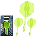 WINMAU Fusion Fluoro Yellow Short Intergrated Dart Flight and Shaft System - 1 set per pack (3 flights and shafts in total)