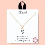 Leafael Initial 18K Gold Dipped Handmade Hypoallergenic Dainty Necklace Personalized Message Card Letter Charm Choker, 16+2 inches, Made in Korea, Jewelry Gifts for Women