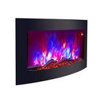 2024 TRUFLAME 89.2CM WIDE CURVED BLACK GLASS WALL MOUNTED ELECTRIC FIRES FIRE FIREPLACE WITH LOG FUEL EFFECT!