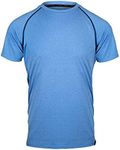 Sundried Men's Premium Gym T-Shirt Sports Shirt Athletic Clothing Workout Clothes Training Running Fitness (Blue, S)