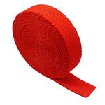 The Bead Shop - 5 Metres - Heavy Duty Polypropylene Webbing Strap Tape for Rucksack, Backpacks, Luggage/Cargo Strapping, Belts (Red, 25mm)