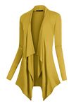 Urban CoCo Women's Vogue Long Sleeve Irregular Hem Open Front Cardigan (Mustard, S)