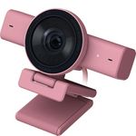 Razer Kiyo V2 Streaming Webcam: 4K 30 FPS, 1080p 60 FPS - AI Powered Auto-Framing - Built-in Microphone - Ultrawide Angle Lens - Privacy Cover - Works with OBS, Xsplit, Discord, Zoom, Teams - Pink