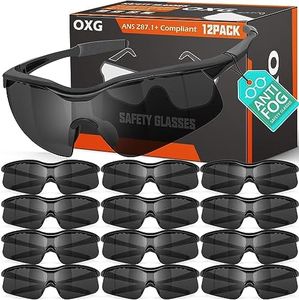 OXG 12 Pack Anti Fog Tinted Safety Glasses for Men, ANSI Z87.1 Safety Goggles Impact Scratch Resistant Eye Protection for Shooting, Work, Construction