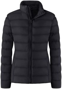 ZSHOW Women's Winter Coat Lightweight Packable Puffer Jacket Windproof Bubble Coat (Black,XL)