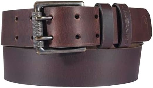 Carhartt Men's Casual Rugged Belts, Available in Multiple Styles, Colors & Sizes, Craftsman Leather Double Prong (Brown), 36