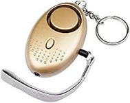 Police Approved 140DB Personal Alarms for Women, Small Personal Security Alarm Torch Keychain, Mini Minder Loud Personal Staff Panic Rape Attack Safety Siren Keyring w/Torch for Self Defense (Gold)