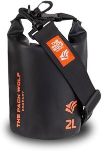 The Pack Wolf Company - Waterproof Dry Bag, Waterproof Backpack with Adjustable Shoulder Strap, Durable Dry Bag for Kayaking, Rafting, Boating and More, Waterproof Bags, Black, 2L, Dry Bag