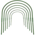 FOTMISHU Garden Hoops, 6Pcs Greenhouse Hoops Rust-Free Grow Tunnel, 18.9"x19.7" Garden Stake with Plastic Coated Plant Supports for Raised Beds Row Cover Garden Fabric