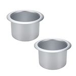 Antrader 2pcs Aluminum Alloy Cup Holders, Replacement Cup Holder Inserts for Sofa/Boat/Couch Recliner/Car, Silver,102×62mm Outer Size,80mm Inner Dia.