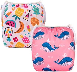 ALVABABY Baby Swim Diapers 2pcs Reuseable Washable & Adjustable for Swimming Lesson & Large Size for Baby Girl ZYK103-D118