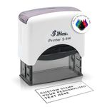 Personalised Stamp - Name Stamp, Address Stamp or Company Stamp That can be Personalised with Text of Your Choice - Various Sizes - Many Fonts (White, 14 x 38 mm / 3 Lines)