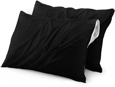 Utopia Bedding Waterproof Zippered Pillow Encasement Bed Bug Proof Pillow Cover Protects Against Dust Mite, Bacteria, Allergens - Polyester Jersey Fabric Pillow Protector (Black, Queen)