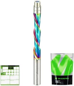 SHARPRO Downcut Flush Trim Router Bit 1/4 Inch Shank,Flush Cut Router Bit with Bottom Bearing,Extra Long Coated Carbide Bit，CNC Pattern Woodwork, 1-1/4Inch CL, 3 Inch OVL