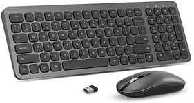 Wireless Keyboard Mouse Combo, cimetech Compact Full Size Wireless Keyboard and Mouse Set Less Noise Keys 2.4G Ultra-Thin Sleek Design for Windows, Computer, PC, Notebook, Laptop