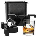 Clear Diamond Ice Cube Tray: Crystal Clear Ice Maker - Large Clear Ice Cube Maker - Diamond Shape Ice Cubes for Whiskey Cocktails Bourbon