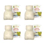 ShuShu Babies Cuddly Bear Natural Baby Soap- 75gms X 4 (under 0-3 Years Baby) Gentle Baby Bathing Bar For Soft Skin, Body Cleanser With All Natural Ingredients, Nourishing Bar for Toddlers (Pack of 4)