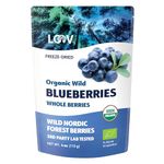 Organic Wild Freeze-Dried Blueberries, 113g/4oz, from Nordic Forests, No Added Sugar, Non-GMO