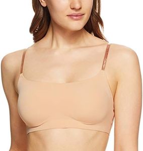 Calvin Klein Women's Invisibles Lightly Lined Bralette Retro, Bare, Small