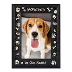 WaaHome Dog Memorial Picture Frame, Forever in Our Hearts Wood Pet Memorial Photo Frame, Dog Memorial Gifts, Sympathy Remembrance Gifts for Loss of Dog Cat Pet