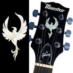 Inlay Sticker's Jockomo for Guitar Headstock - Phoenix Bird - White Pearl UK-H-333PB