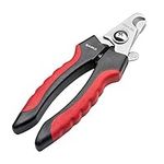 BAIRUI Dog Nail Clippers and Heavy Duty Nail Clipper for Large Dogs,Professional Nail Trimmer for Dogs/Cats,Pet-Nail Trimmer with Safety Guard to Avoid Over-Cutting Nails Free Nail File (Red)