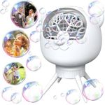 Rechargeable Bubble Machine Outdoor for Kids, 30,000+ Release Per Minute Automatic Bubbles Makers, 90°/180° Rotating 500ML with 2 Speed Modes for Party, Wedding, Birthday