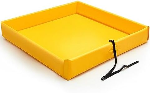 Wettarn Folding Duck Pond 4’ x 4’ Portable Spill Containment Berm Wall Containment Berm (Yellow)