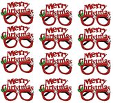 Zest 4 Toyz Merry Christmas Alphabet Eye Glasses Christmas Prop Party Goggles Pack of 12 -Assorted Design