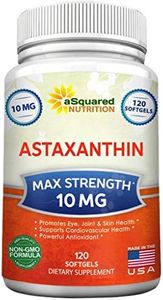 aSquared Nutrition Astaxanthin Supplement - Natural Astaxanthin Pills from Haematococcus Pluvialis Extract for Pure Energy - Max Strength 10mg - 120 Softgels