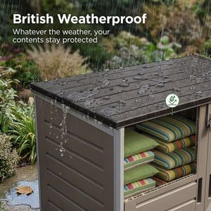 Olsen & Smith XL Wheelie Bin Storage Shed 1170L – Outdoor Plastic Garden Box for 2x 230L Bins, Tools, Bikes, Toys