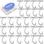 Drop Shot Fishing Hooks - 100Pcs/40Pcs in-line Drop Shot Rig and Swivel High Carbon Steel Worm Hooks for Carp Bass Perch Catfish