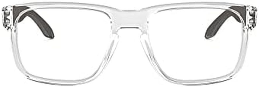 Oakley Men's Ox8156 Holbrook Rx Square Prescription Eyewear Frames, Polished Clear/Demo Lens, 54 mm