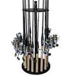 Rush Creek Creations | Fishing Rod Holder for 16 Rods, Fishing Pole Holder for Garage Organization and Storage, for Fishing Reels, Fishing Gear, Fishing Accessories, Tackle Box (360° Access)