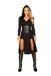 Roma Costume 3pc The Queens Assassin, Black, Medium