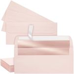 Best Paper Greetings 50-Pack #10 Blush Pink Envelopes with Metallic Rose Gold Foil Lining for Party Invitations, Mailing Business Letters, Invoices, Baby Showers, Weddings (4 1/8 x 9 1/2 in)