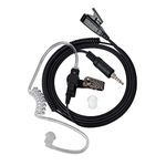 HYS Security Radio Surveillance Headset Earpiece with Clear Acoustic Coil Tube Earbud Audio Kit for YAESU/Vertex Radio VX-6 VX-7E VX-120 VX-127 Alinco Icom (3.5mm S/P 4C Thread)