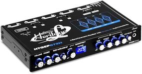 4 Band Parametric Equalizer - Bluetooth Wireless Audio Connectivity, Blue Light Illumination, Works with All of Today’s Latest Devices, 3.5mm AUX Input Jack, Input Gain Adjustments - Lanzar